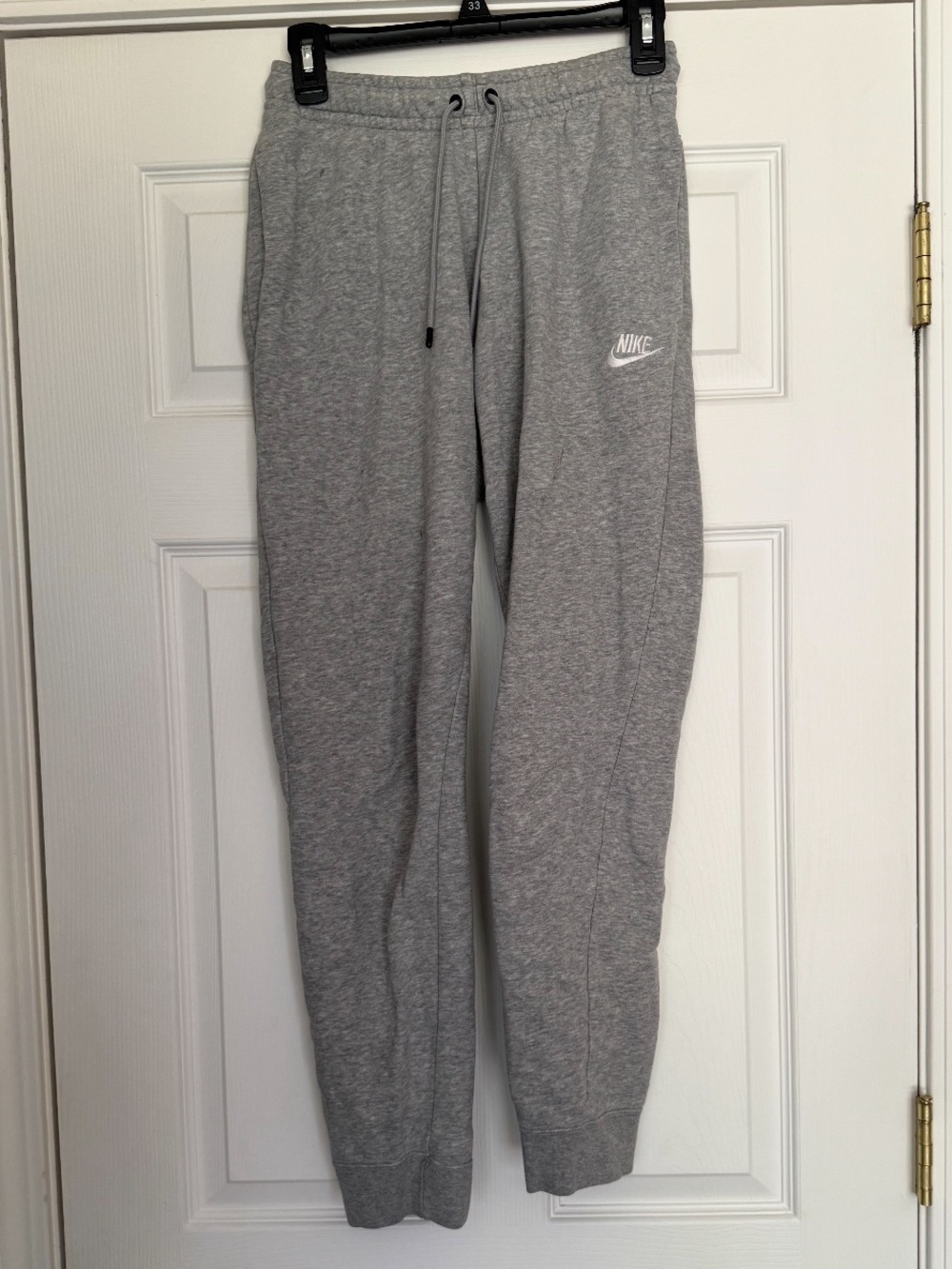 Nike Grey Women's Fleece Joggers with Cuffed Ankles - Picture 2 of 4